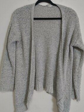 Eyeshadow Gray Marled Open Front Cardigan Sweater Women's Size Small